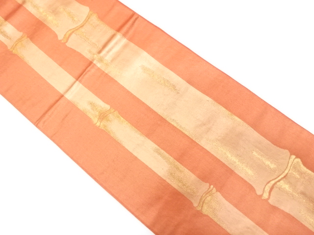 アンティーク　竹縞模様織り出し袋帯（着用可）